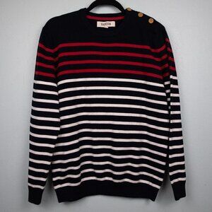 Barque navy stripe crewneck sweater-L